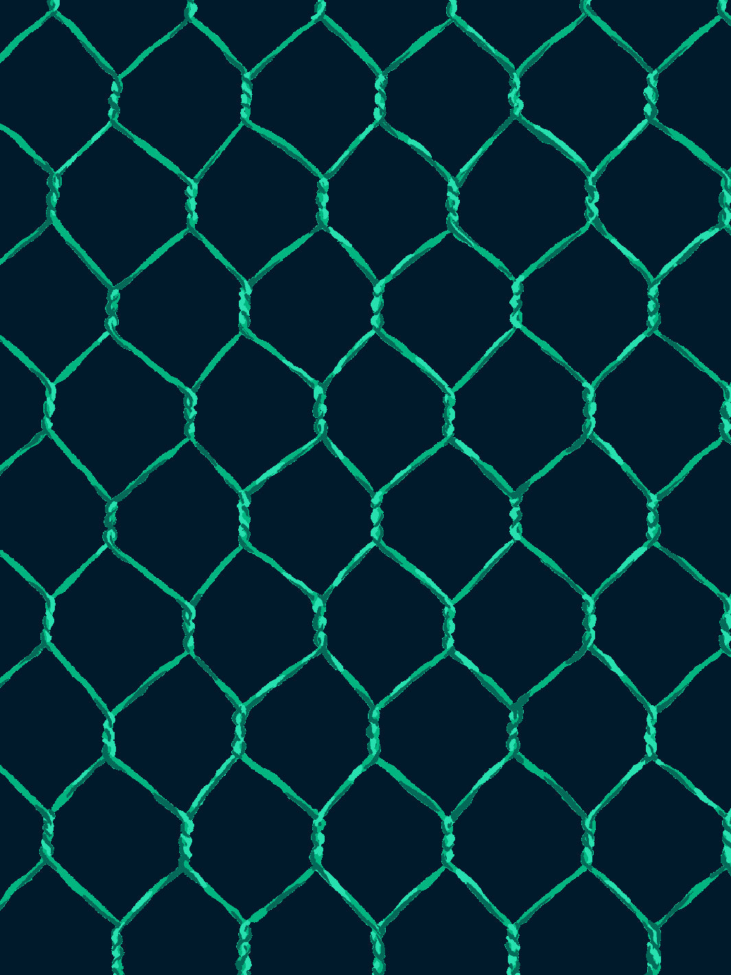 'Evelyn's Chicken Wire' Wallpaper by Sarah Jessica Parker - Emerald on Navy