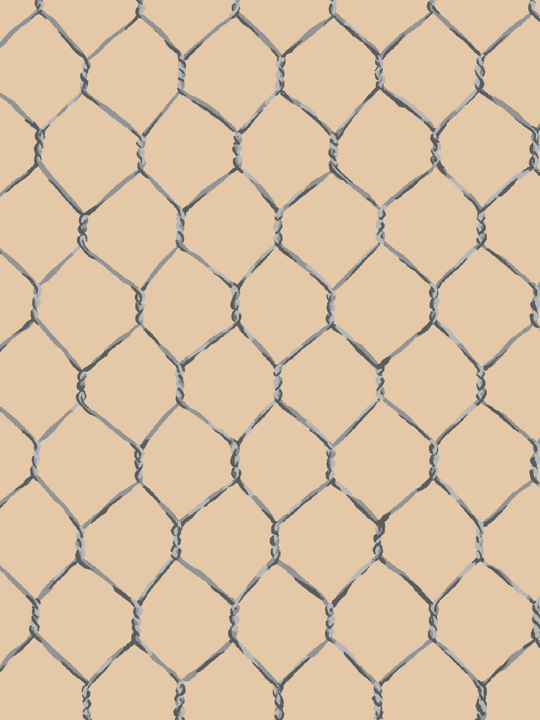 'Evelyn's Chicken Wire' Wallpaper by Sarah Jessica Parker - Metal on Driftwood