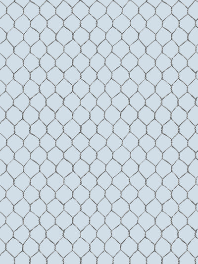evelyns chicken wire wallpaper by sarah jessica parker metal on misty blue