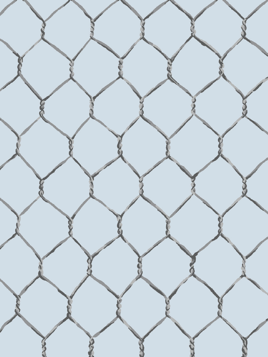 evelyns chicken wire wallpaper by sarah jessica parker metal on misty blue