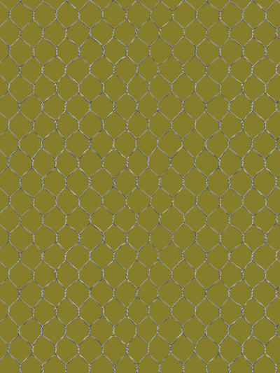 'Evelyn's Chicken Wire' Wallpaper by Sarah Jessica Parker - Metal on Olive