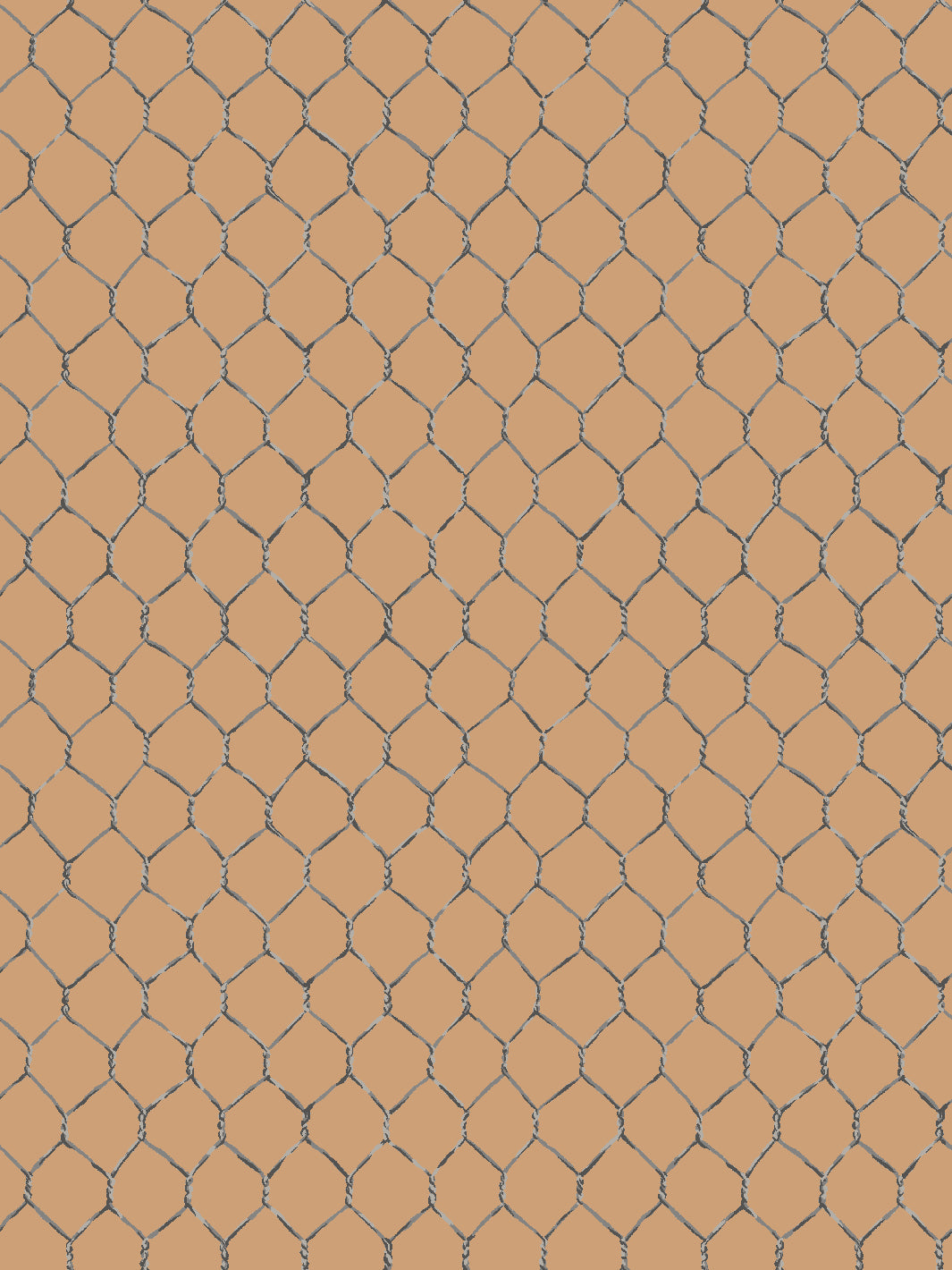 'Evelyn's Chicken Wire' Wallpaper by Sarah Jessica Parker - Metal on Pecan