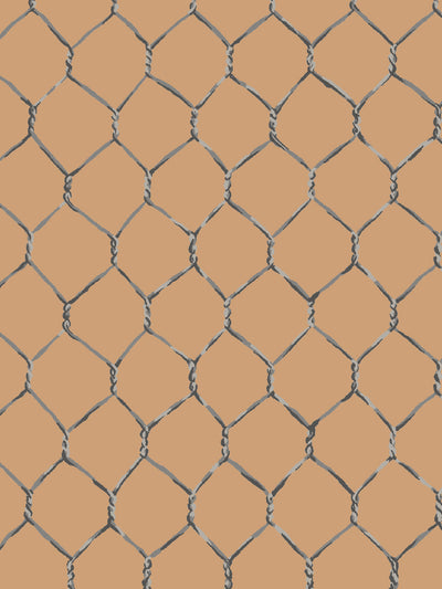 'Evelyn's Chicken Wire' Wallpaper by Sarah Jessica Parker - Metal on Pecan