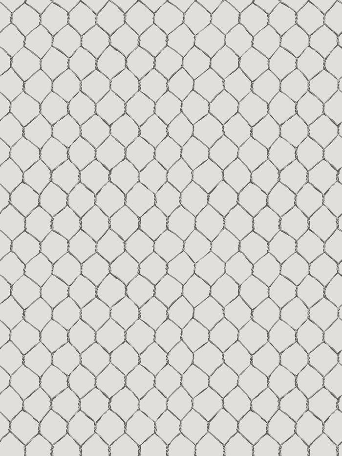'Evelyn's Chicken Wire' Wallpaper by Sarah Jessica Parker - Metal on Silver