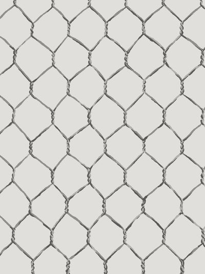 'Evelyn's Chicken Wire' Wallpaper by Sarah Jessica Parker - Metal on Silver