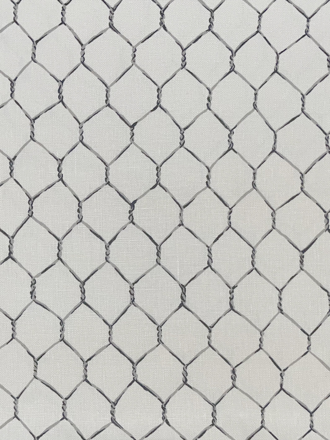 'Evelyn's Chicken Wire' Linen Fabric by Sarah Jessica Parker - Metal on Silver