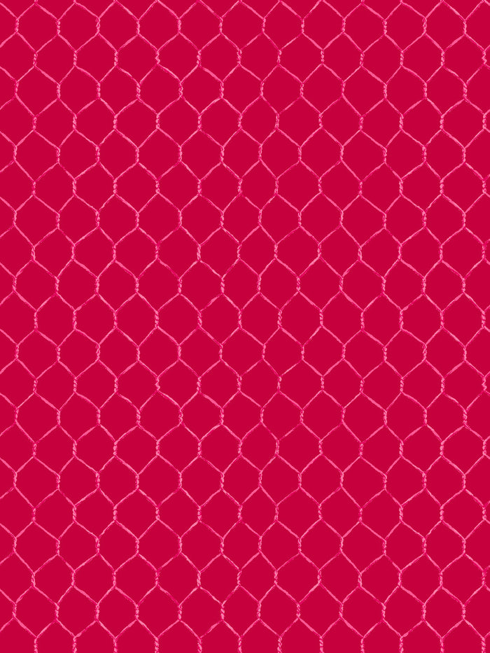 'Evelyn's Chicken Wire' Wallpaper by Sarah Jessica Parker - Pink on Geranium