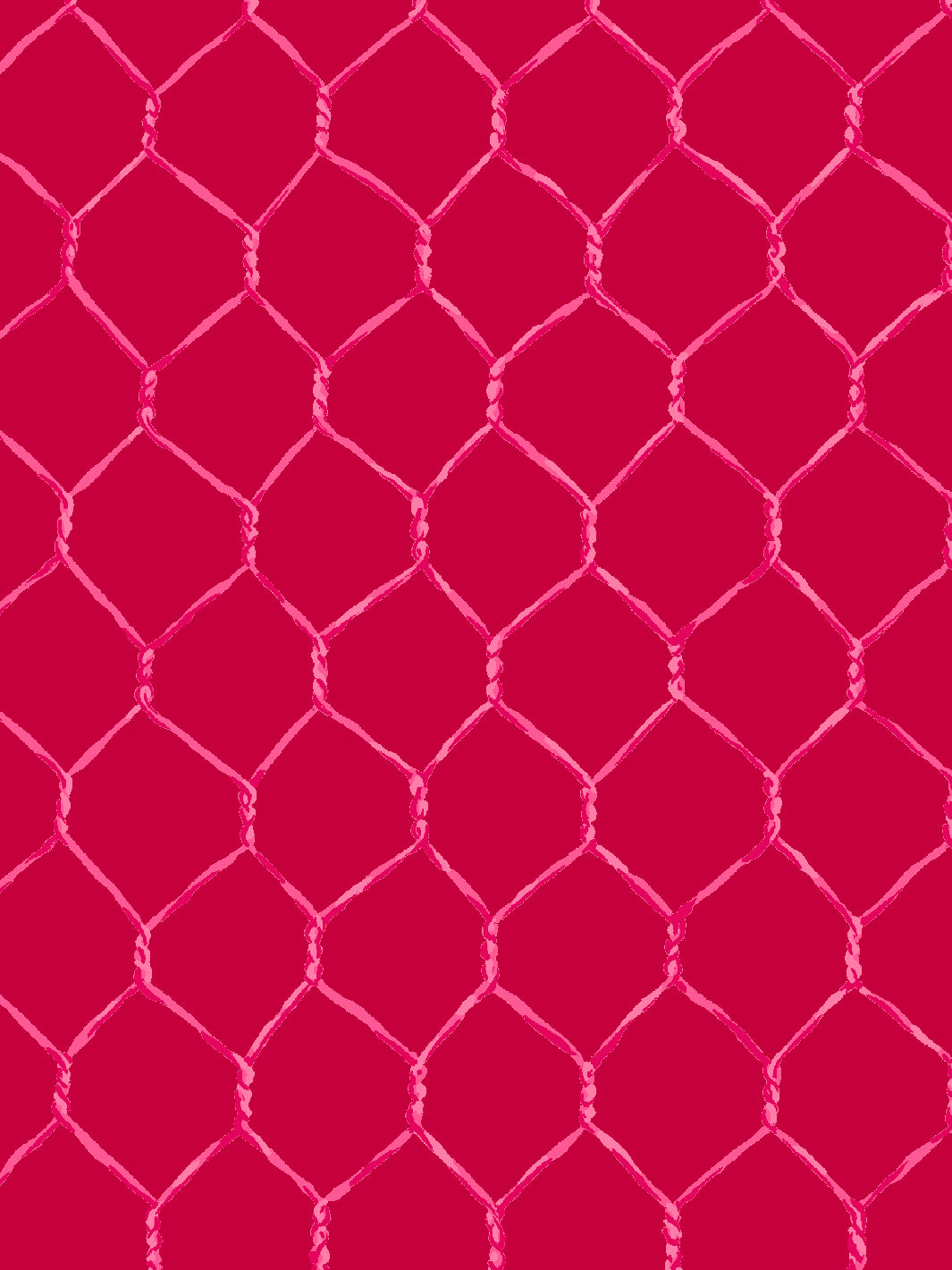 'Evelyn's Chicken Wire' Wallpaper by Sarah Jessica Parker - Pink on Geranium