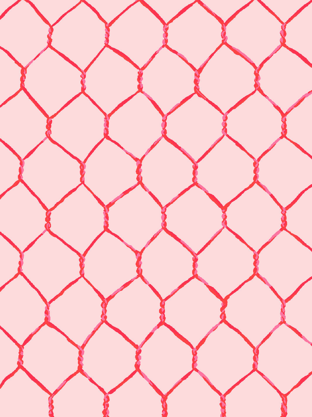 'Evelyn's Chicken Wire' Wallpaper by Sarah Jessica Parker - Punch on Pink
