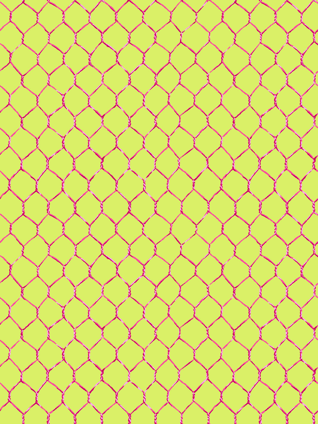 'Evelyn's Chicken Wire' Wallpaper by Sarah Jessica Parker - Raspberry on Citron