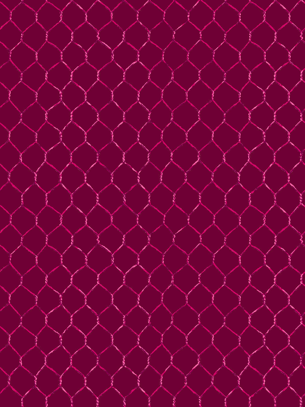 'Evelyn's Chicken Wire' Wallpaper by Sarah Jessica Parker - Raspberry on Claret