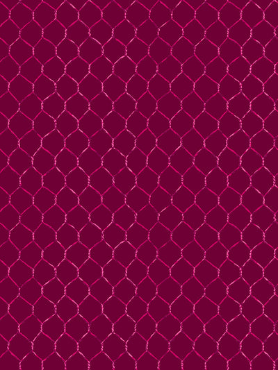 'Evelyn's Chicken Wire' Wallpaper by Sarah Jessica Parker - Raspberry on Claret