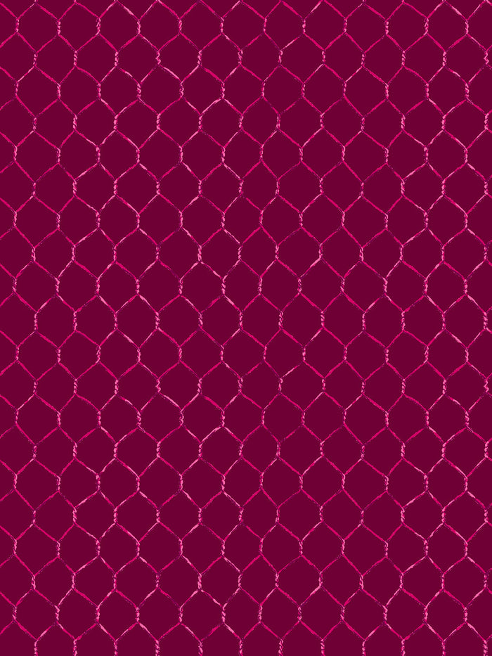 'Evelyn's Chicken Wire' Wallpaper by Sarah Jessica Parker - Raspberry on Claret