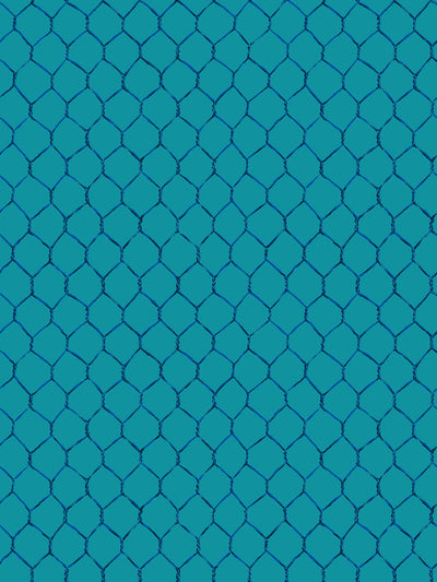 'Evelyn's Chicken Wire' Wallpaper by Sarah Jessica Parker - Sapphire on Peacock