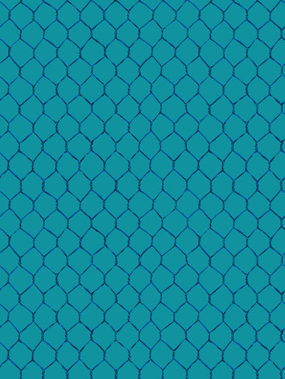 'Evelyn's Chicken Wire' Wallpaper by Sarah Jessica Parker - Sapphire on Peacock