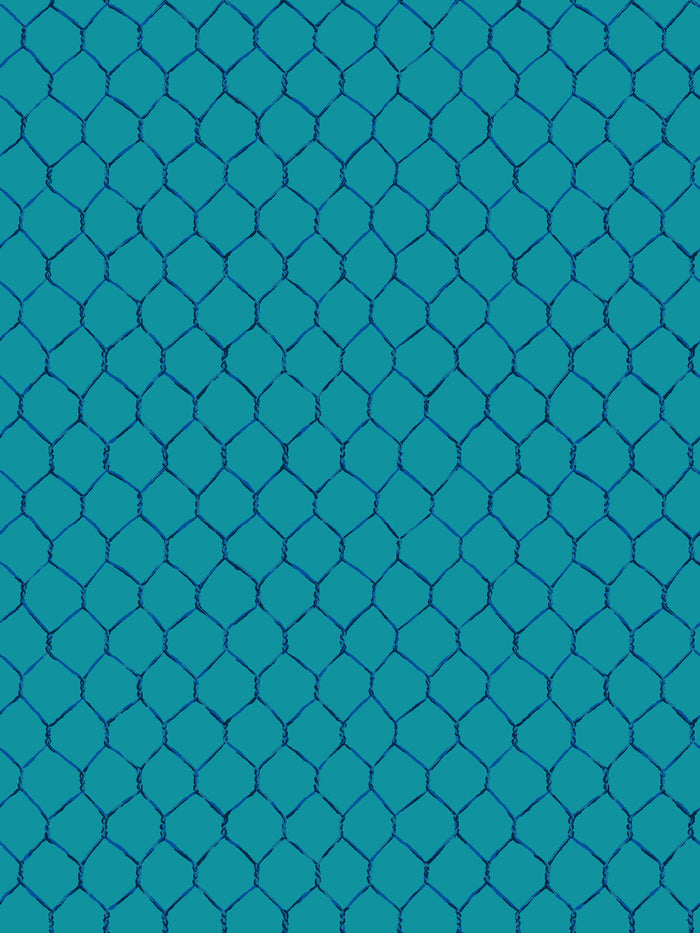 'Evelyn's Chicken Wire' Wallpaper by Sarah Jessica Parker - Sapphire on Peacock