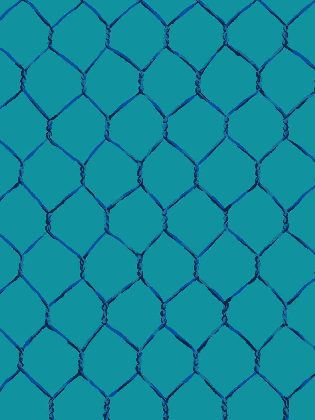 'Evelyn's Chicken Wire' Wallpaper by Sarah Jessica Parker - Sapphire on Peacock