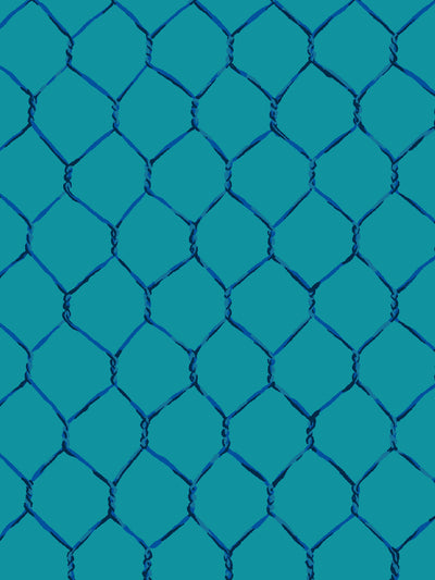 'Evelyn's Chicken Wire' Wallpaper by Sarah Jessica Parker - Sapphire on Peacock