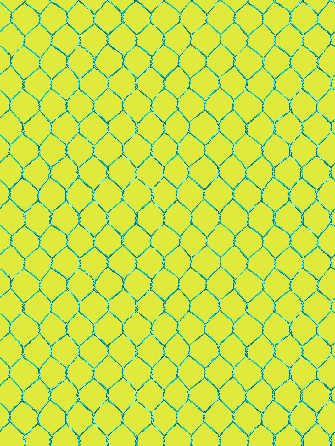 'Evelyn's Chicken Wire' Wallpaper by Sarah Jessica Parker - Teal on Citron