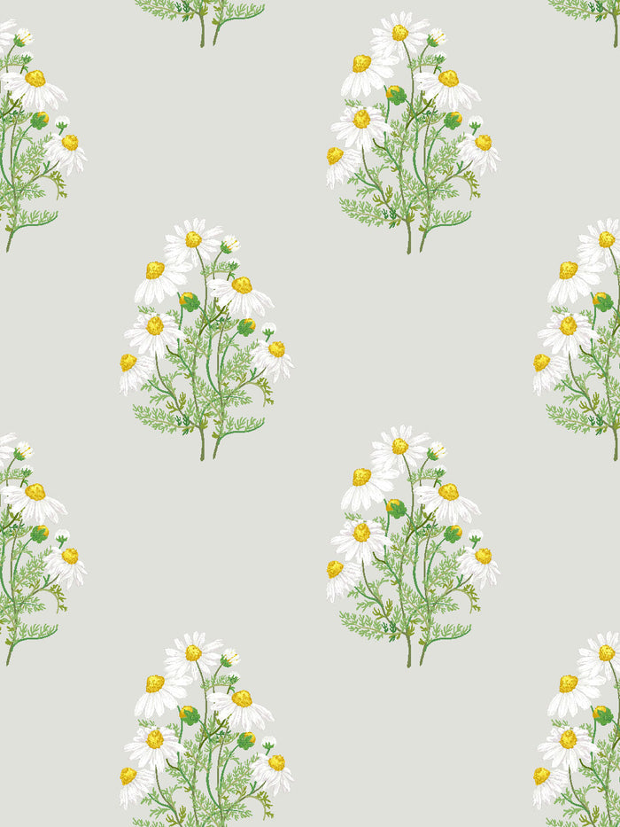 'Fleur De Camomille' Wallpaper by Sarah Jessica Parker - Silver