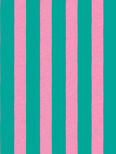 'Grosgrain Stripe' Wallpaper by Sarah Jessica Parker - Teal Blush