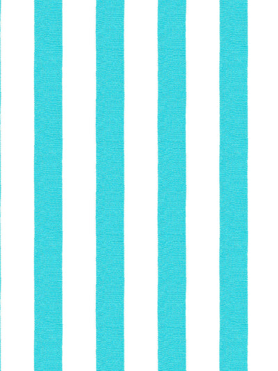 'Grosgrain Stripe on White' Wallpaper by Sarah Jessica Parker - Capri Blue