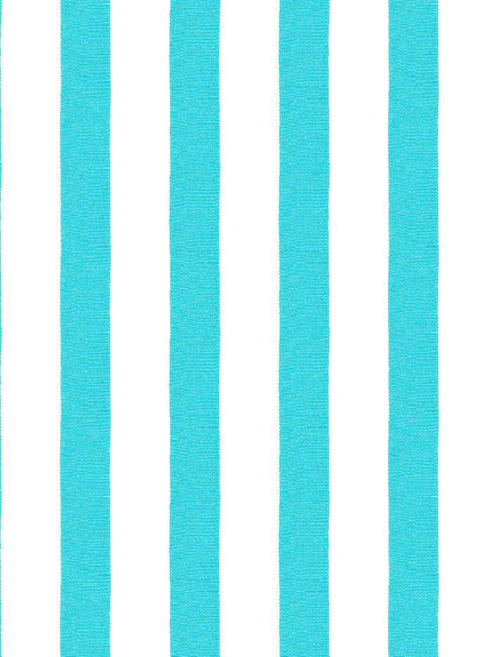 'Grosgrain Stripe on White' Wallpaper by Sarah Jessica Parker - Capri Blue