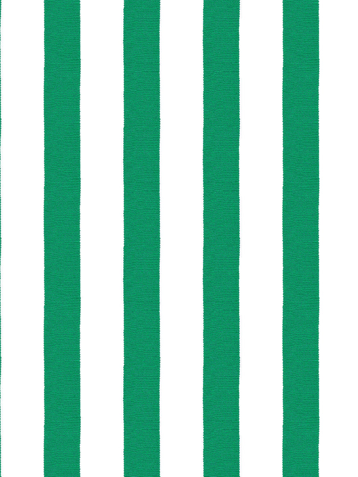 'Grosgrain Stripe on White' Wallpaper by Sarah Jessica Parker - Emerald