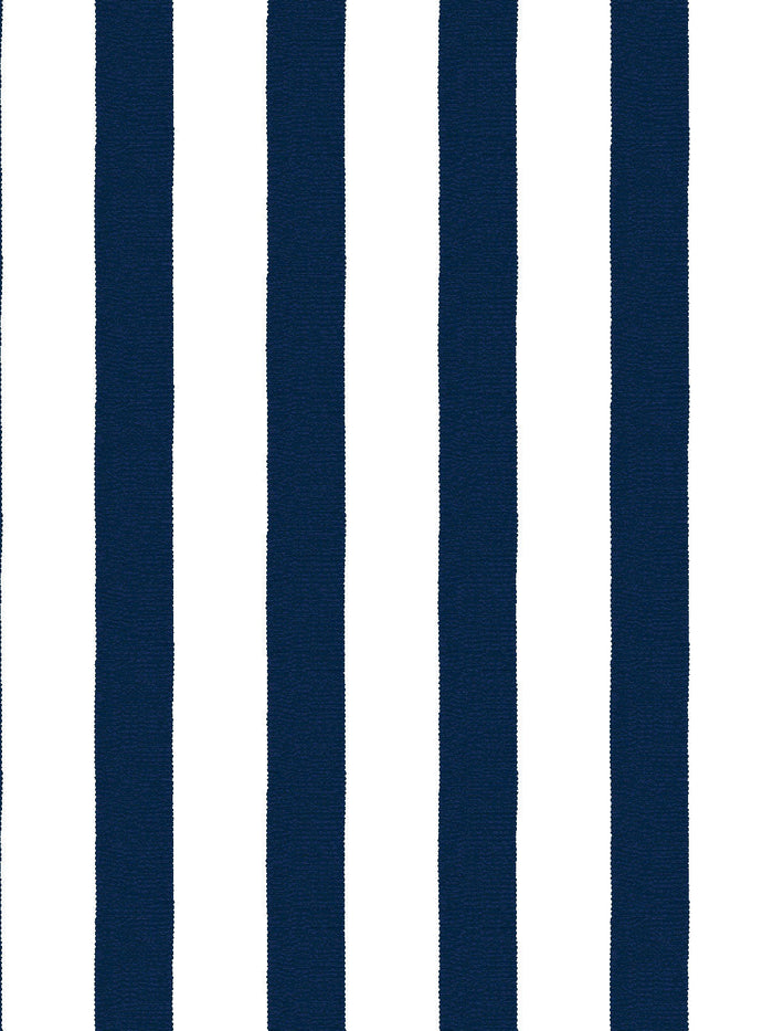 'Grosgrain Stripe on White' Wallpaper by Sarah Jessica Parker - Navy