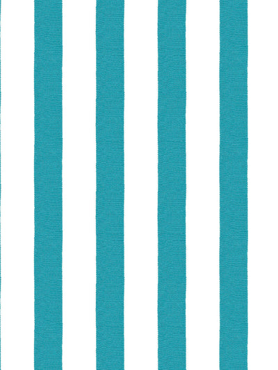 'Grosgrain Stripe on White' Wallpaper by Sarah Jessica Parker - Teal