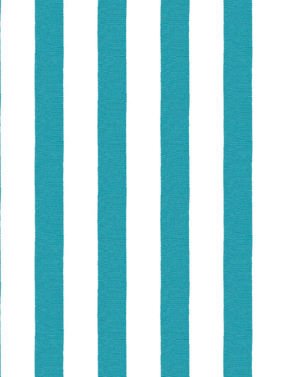 'Grosgrain Stripe on White' Wallpaper by Sarah Jessica Parker - Teal