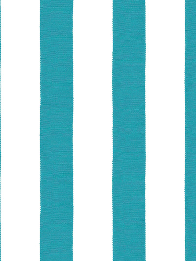 'Grosgrain Stripe on White' Wallpaper by Sarah Jessica Parker - Teal