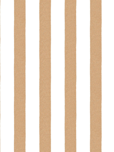 'Grosgrain Stripe on White' Wallpaper by Sarah Jessica Parker - Pecan