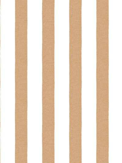 'Grosgrain Stripe on White' Wallpaper by Sarah Jessica Parker - Pecan