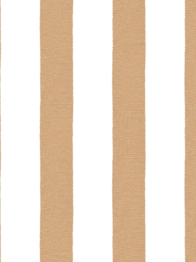 'Grosgrain Stripe on White' Wallpaper by Sarah Jessica Parker - Pecan