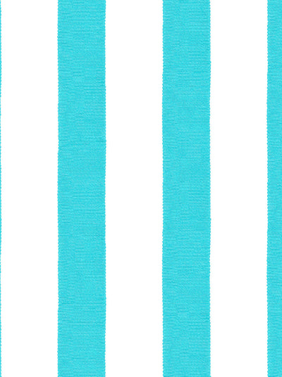 'Grosgrain Stripe on White' Wallpaper by Sarah Jessica Parker - Capri Blue