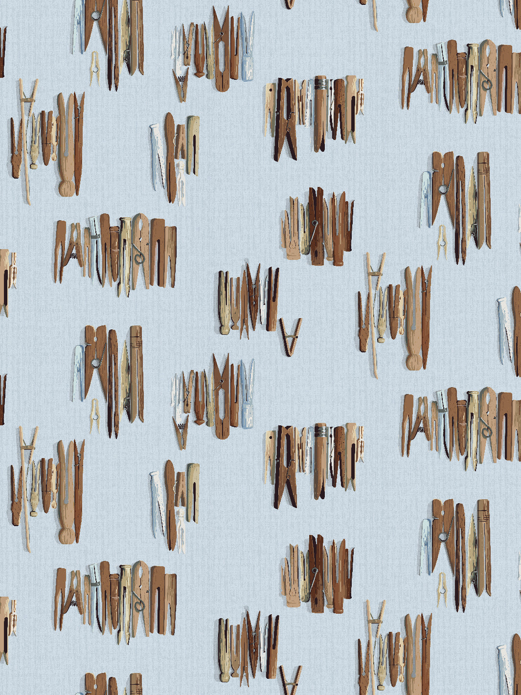 'Laundry Line' Wallpaper by Sarah Jessica Parker - Silver