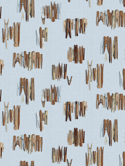 'Laundry Line' Wallpaper by Sarah Jessica Parker - Silver