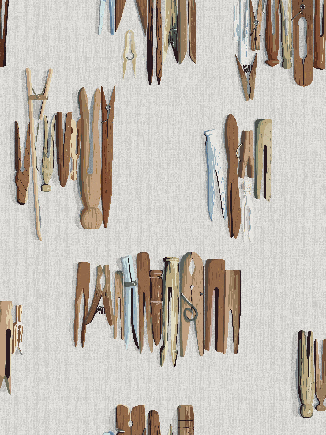 'Laundry Line' Wallpaper by Sarah Jessica Parker - Gray