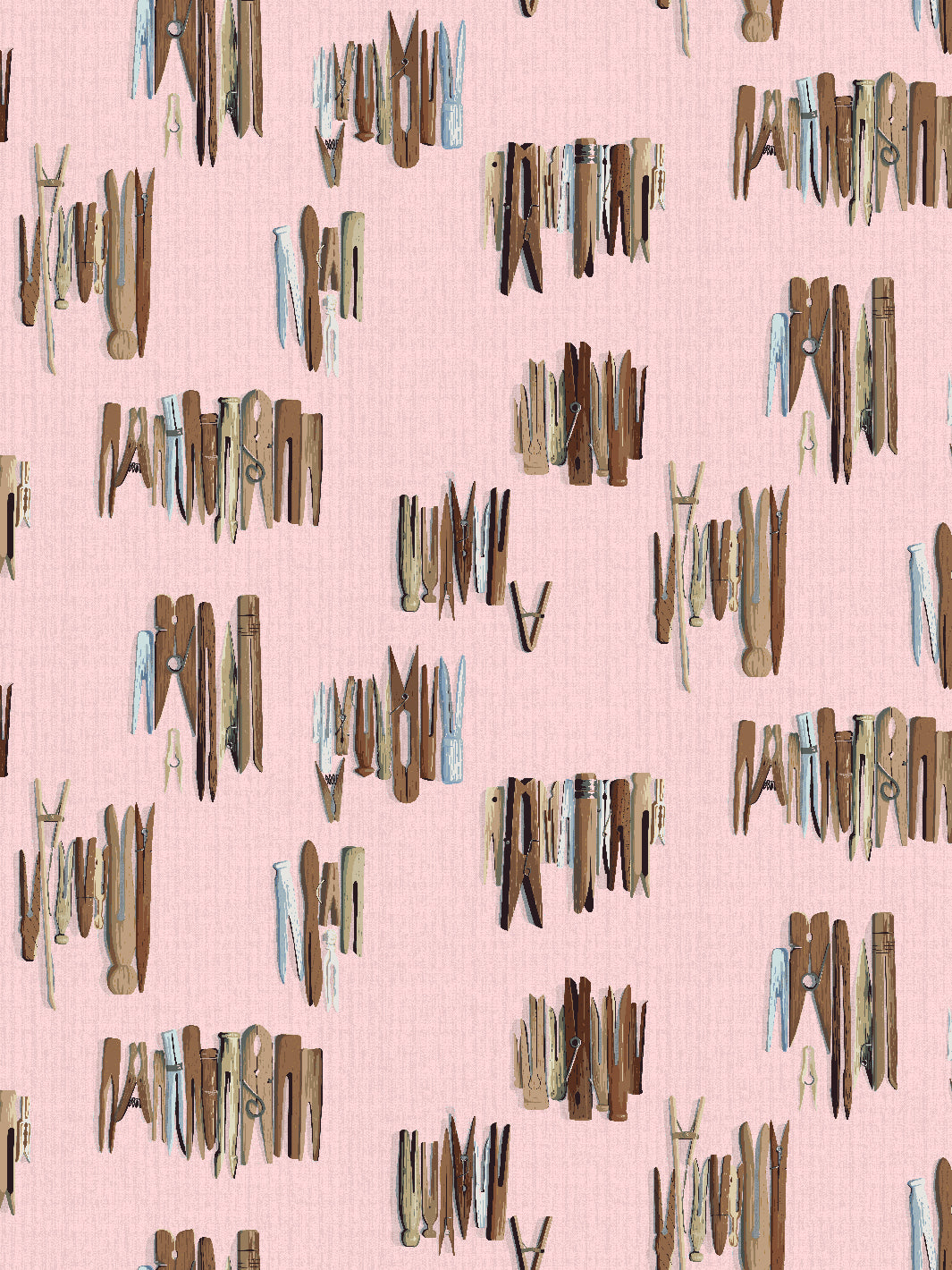 'Laundry Line' Wallpaper by Sarah Jessica Parker - Pink