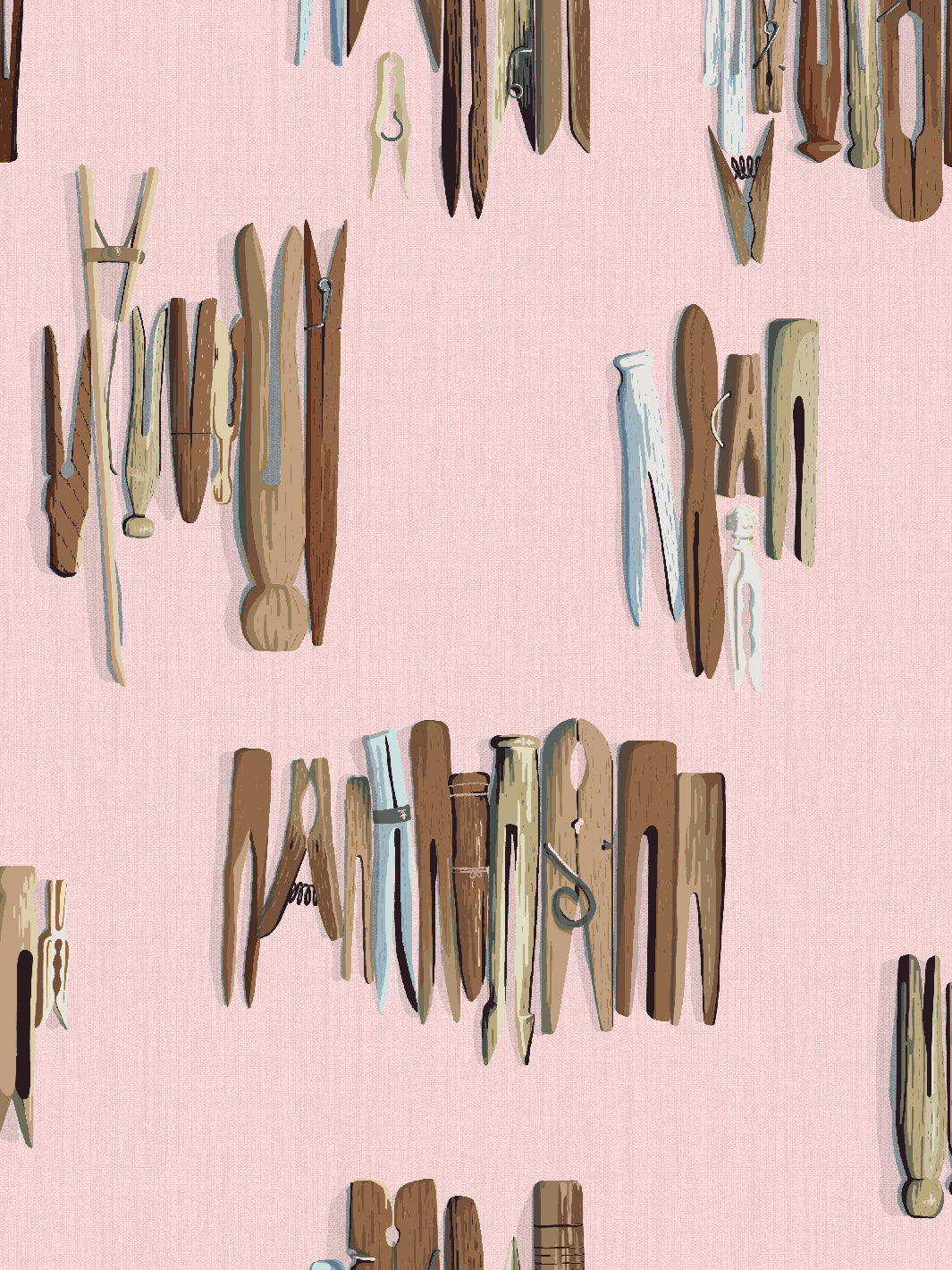 'Laundry Line' Wallpaper by Sarah Jessica Parker - Pink