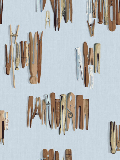 'Laundry Line' Wallpaper by Sarah Jessica Parker - Silver