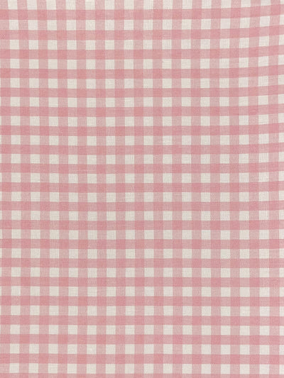 'Pixie Gingham' Linen Fabric by Sarah Jessica Parker - Pink