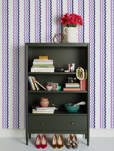 ric rac bands wallpaper by sarah jessica parker lilac lavender concord