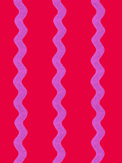 'Ric-Rac Stripe' Wallpaper by Sarah Jessica Parker - Lilac Geranium