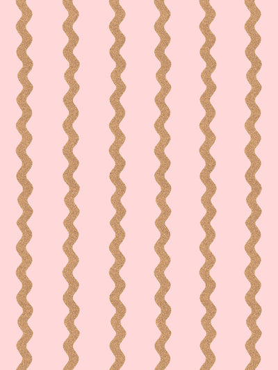 'Ric-Rac Stripe' Wallpaper by Sarah Jessica Parker - Pink Pecan