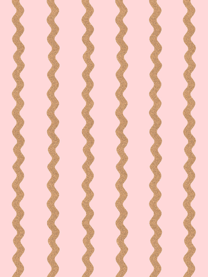 'Ric-Rac Stripe' Wallpaper by Sarah Jessica Parker - Pink Pecan