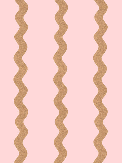 'Ric-Rac Stripe' Wallpaper by Sarah Jessica Parker - Pink Pecan