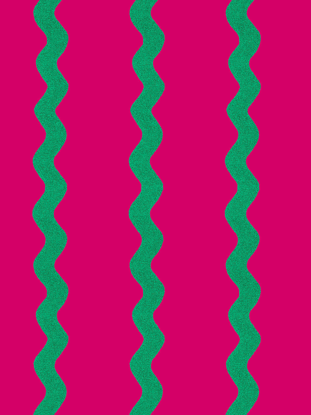 'Ric-Rac Stripe' Wallpaper by Sarah Jessica Parker - Raspberry Emerald