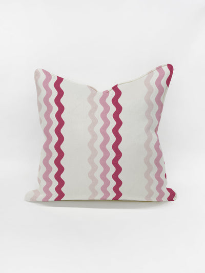 'Ric Rac Bands' Pillow by Sarah Jessica Parker - Pink Slipper Geranium on Linen